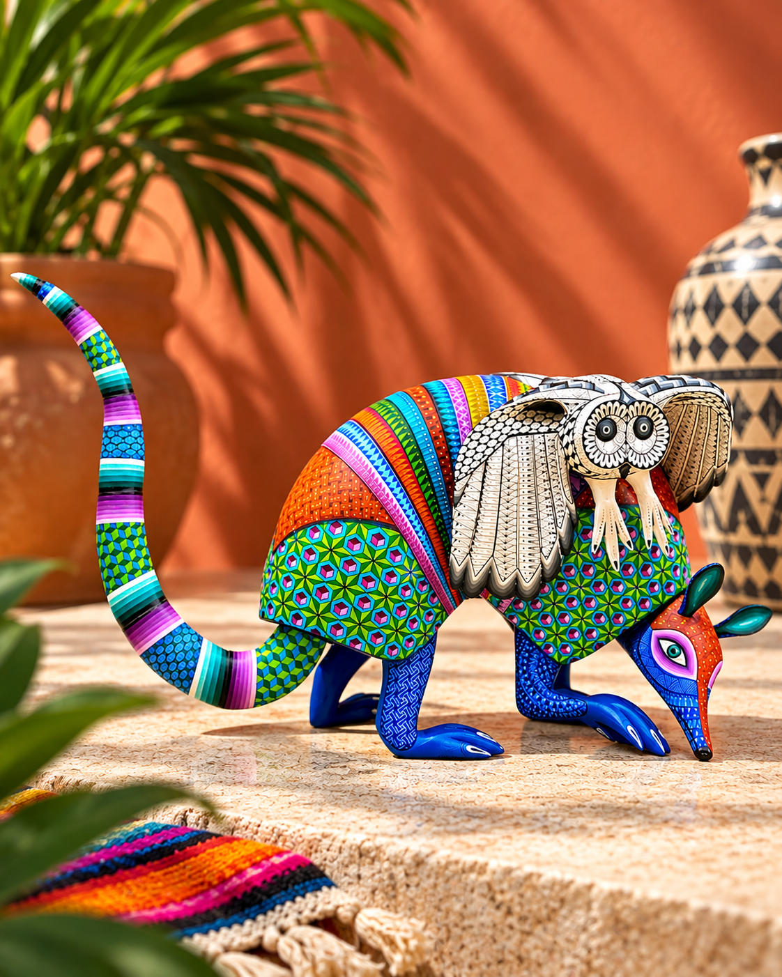 ARMADILLO CON BUHO