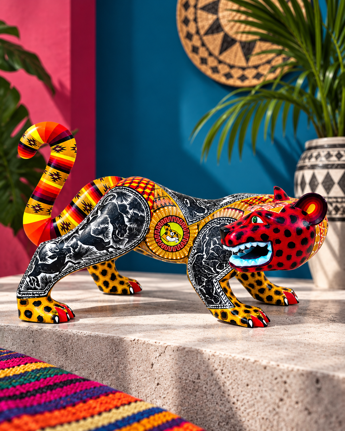 JAGUAR CON GRABADOS MOSTAZA