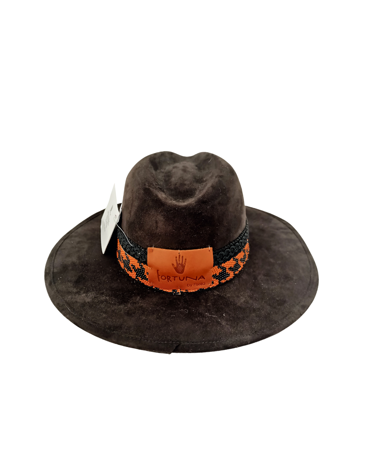 Sombrero country negro talla grande con toquilla negro/Naranja